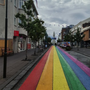 It was Gay Pride Festival the day I arrived in Iceland, which is a huge national festival. They even painted the main street rainbow